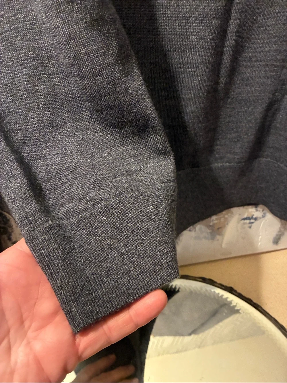 NWT Banana Republic Men's Sweater -Size M  Gray Italian Merino Wool by Bafuffo